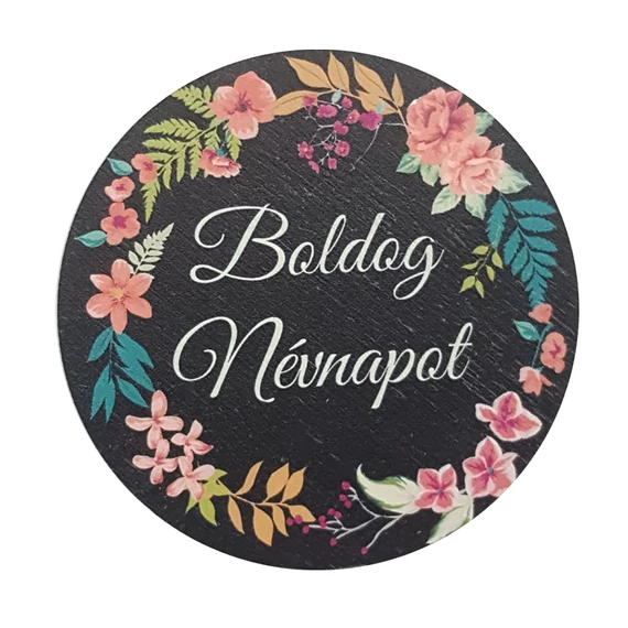 Fa tábla 7x7 cm 5 db, "Boldog Névnapot"