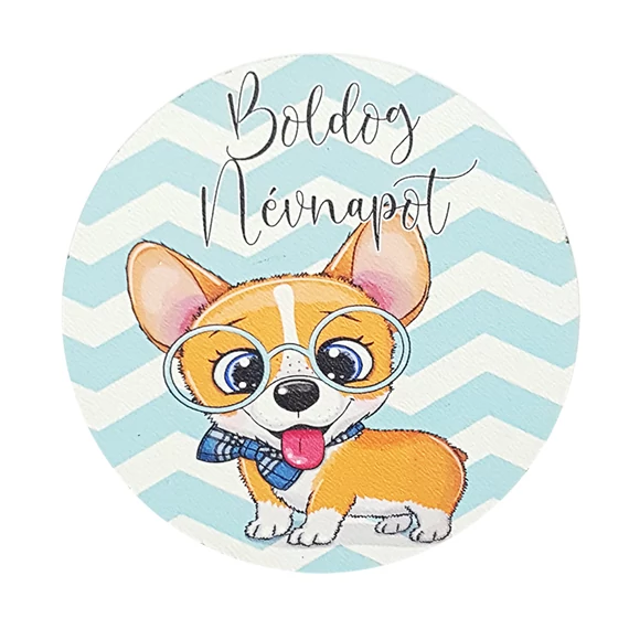 Fa tábla 7x7 cm 5 db, "Boldog Névnapot"