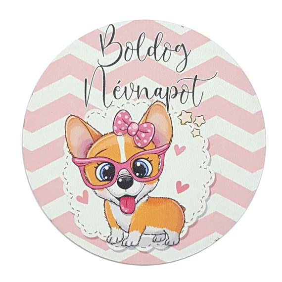 Fa tábla 7x7 cm 5 db, "Boldog Névnapot"
