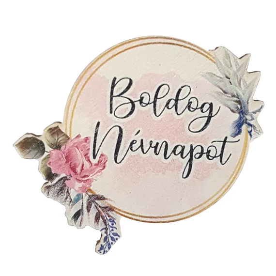 Fa tábla 4.5x3.5 cm 5 db, "Boldog Névnapot"