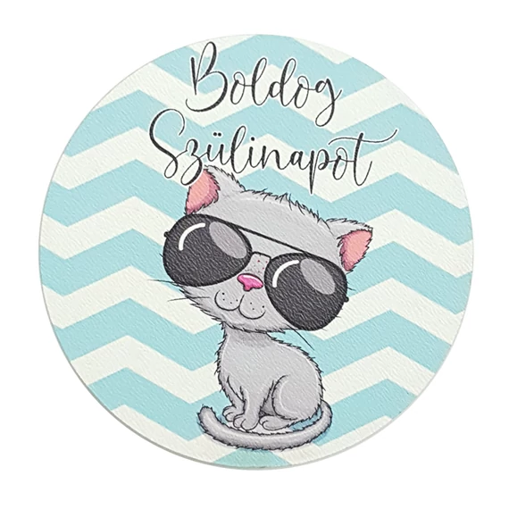 Fa tábla 7x7 cm 5 db, "Boldog Szülinapot"