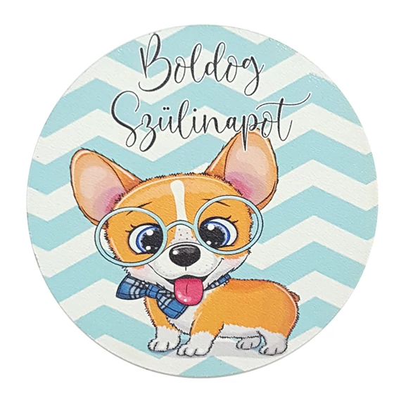 Fa tábla 7x7 cm 5 db, "Boldog Szülinapot"