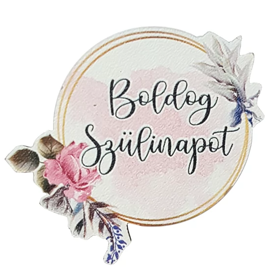 Fa tábla 4.5x3.5 cm 5 db, "Boldog Szülinapot"