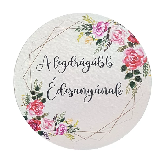 Fa tábla 7x7 cm 5 db, "A legdrágább Édesanyának"