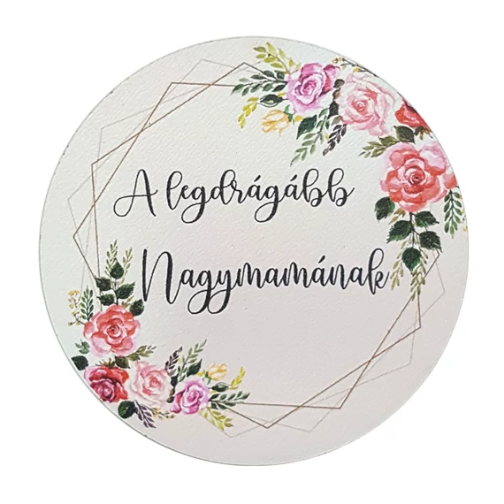 Fa tábla 7x7 cm 5 db, "A legdrágább Nagymamának"