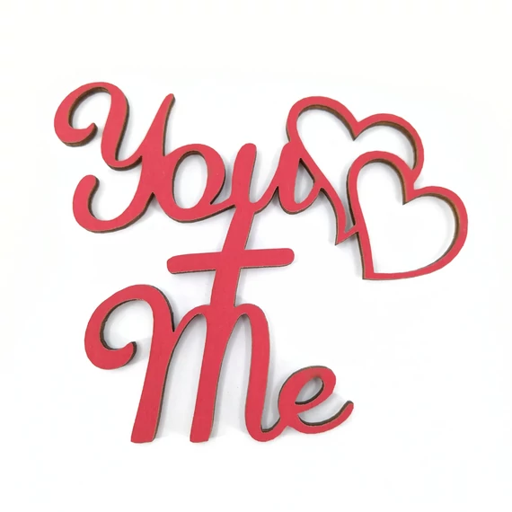Fa tábla "you+me" 10x9 cm 3db