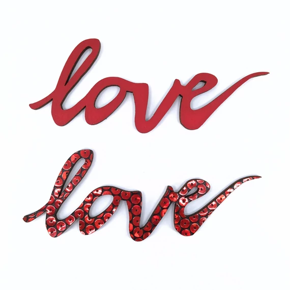 Love felíratok zacsiban festett/textiles 14 cm