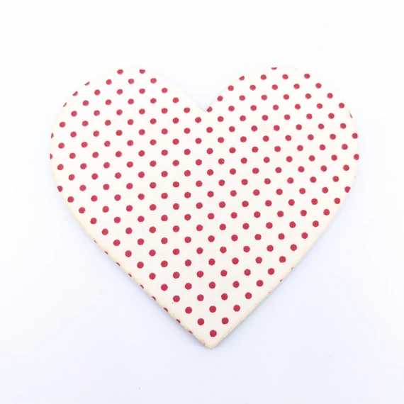 Szívek zacsiban festett/textiles 11 cm 3db