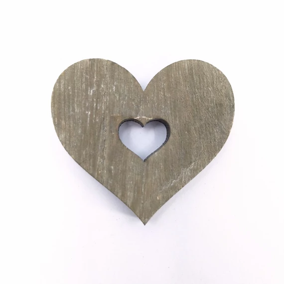 Fa tábla szív alakú 5x4,5 cm 5db