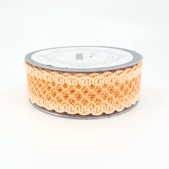 Horgolt csipke szalag – 3,5 cm × 10 yard, barack