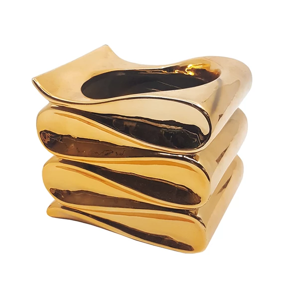 Kaspó bronz hullámos 17 cm