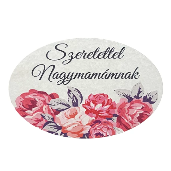 Fa tábla 8.5x5.5 cm 5 db, "Szeretettel Nagymamámnak"