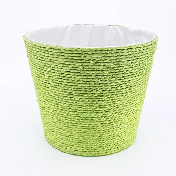 Színes fonott cérna kaspó 18 cm, zöld