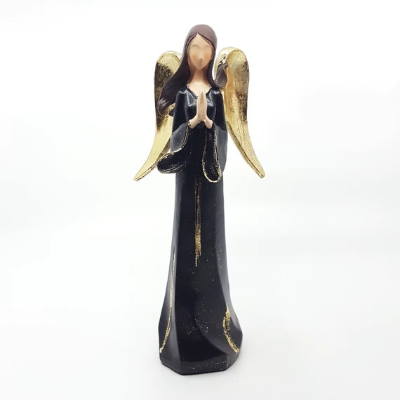 Angyal fekete/arany 28 cm