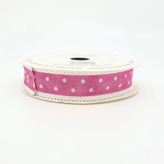 Pöttyös szalag 2,8 cm 10 m, magenta