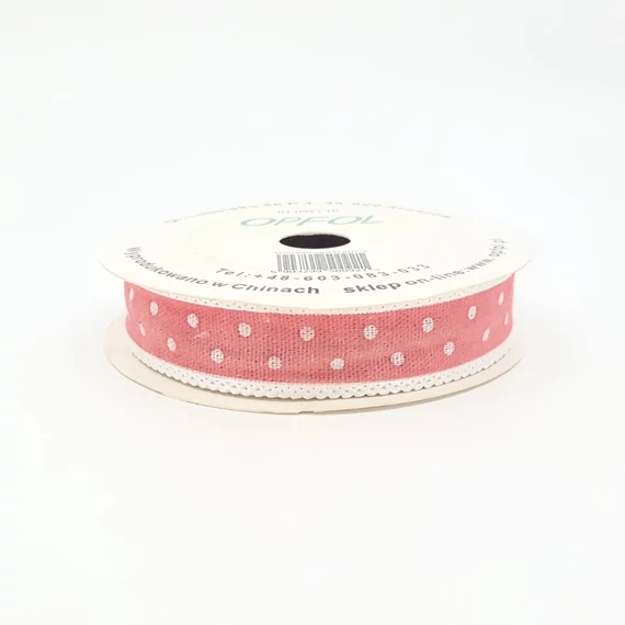 Pöttyös szalag 2,8 cm 10 m, rózsaszín