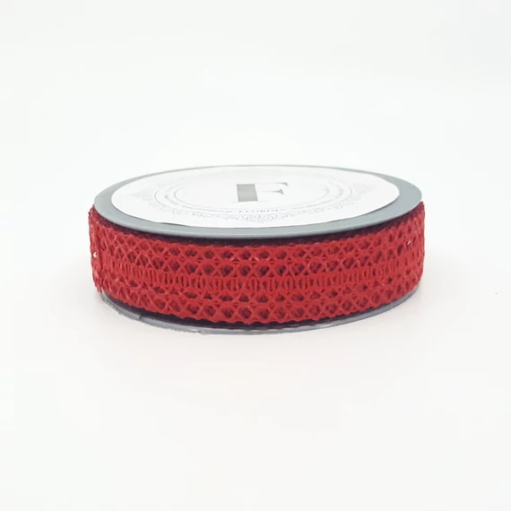 Csipkés szalag 2,5 cm 10 m, piros