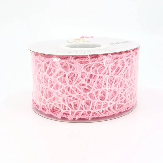 Hálós szalag – 5 cm × 10 m, hot pink