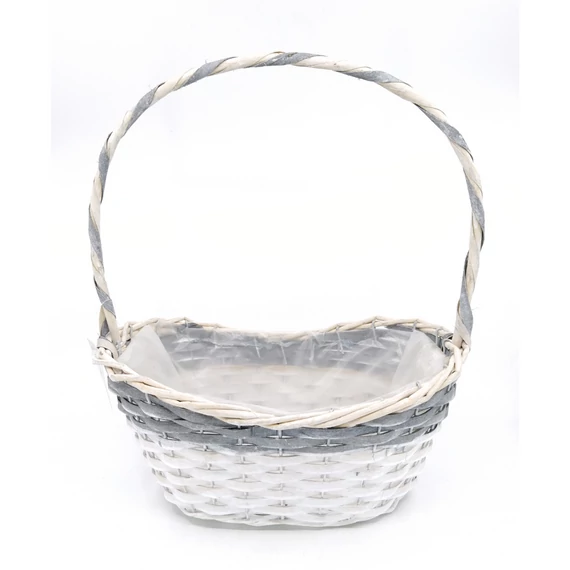 Fehér/szürke kosár 35 cm 15A-23S
