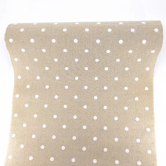 Pöttyös juta anyag 28 cm 5 m