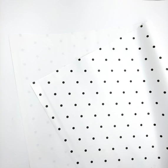 Fólia pöttyös 58x58 cm 20 ív/csomag fekete-fehér