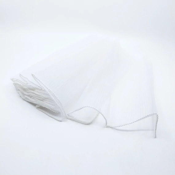Gyöngyös rakott organza 28 cm 4,11 m, fehér