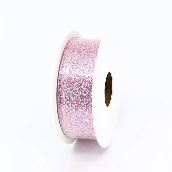 Glitteres szalag 25 mm 10 m rózsaszín