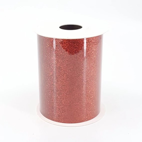 Glitteres szalag 10 cm 10 m piros