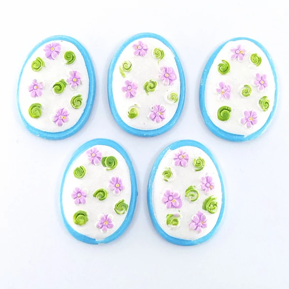 Tojás ragasztós 2,8 cm kék-fehér 10 db