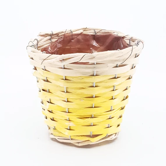 Vessző kaspó 14 cm sárga