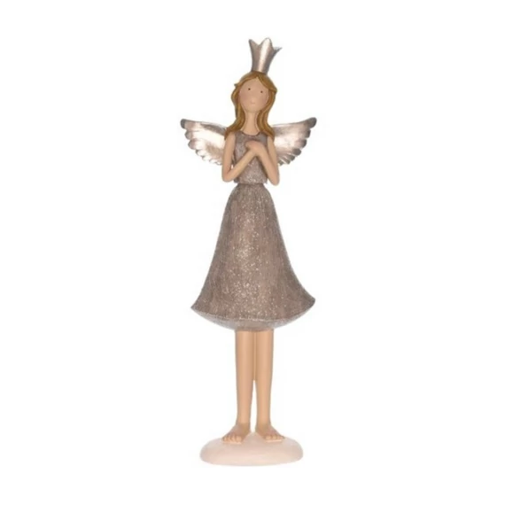 Angyal koronával polyresin 36 cm