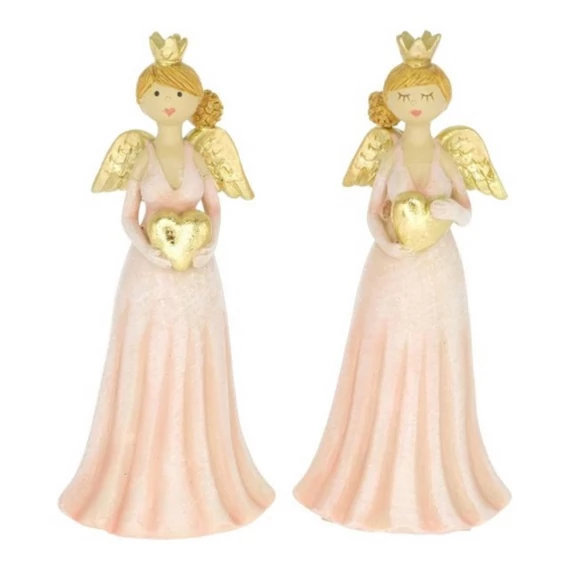 Angyal koronában szívvel 12,5 cm