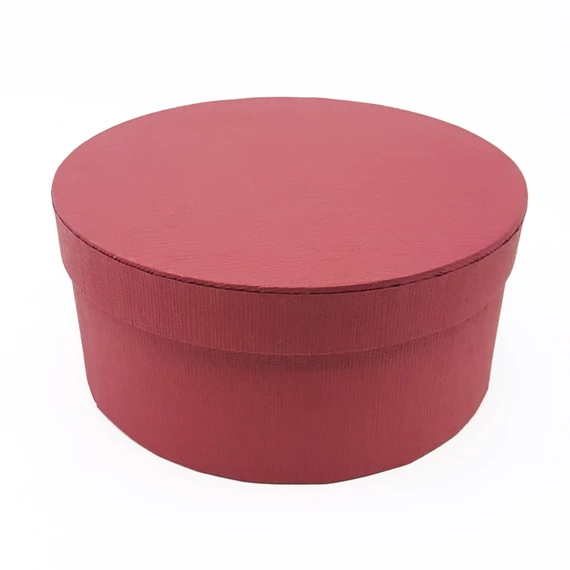 Papírdoboz kerek bordó 22 cm