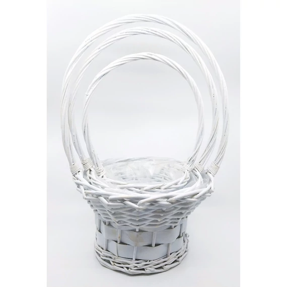 Fonott kosár bélelet 3 db-os fehér, 25 cm + 21 cm + 16 cm