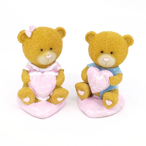 Maci szívvel poly 12 cm
