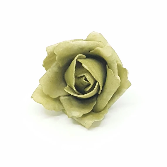 Polyfoam rózsafej 7 cm 12 db/csomag, khaki