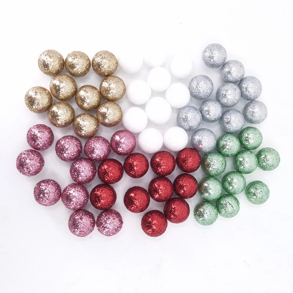 Golyó glitteres 2 cm 80 gr