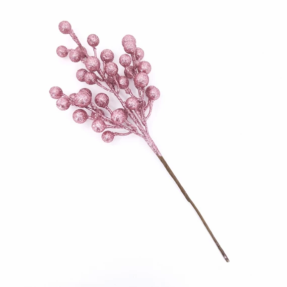 Bogyós ág x3   30 cm HEY133443, rózsaszín