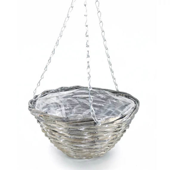 Függő kaspó kerek szürke 20 cm