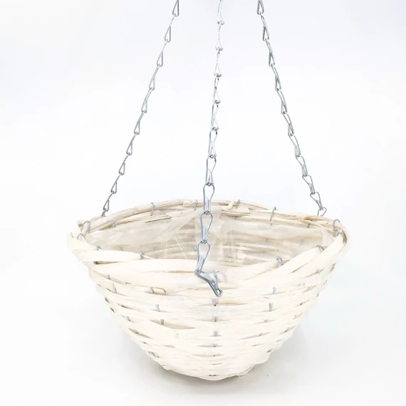 Függő kaspó kerek fehér 20 cm