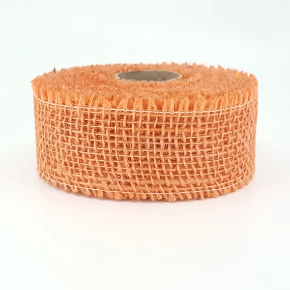 Juta szalag – 5 cm × 10 m, pasztell narancs