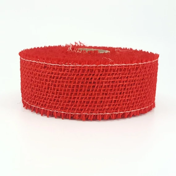 Juta szalag – 5 cm × 10 m, piros