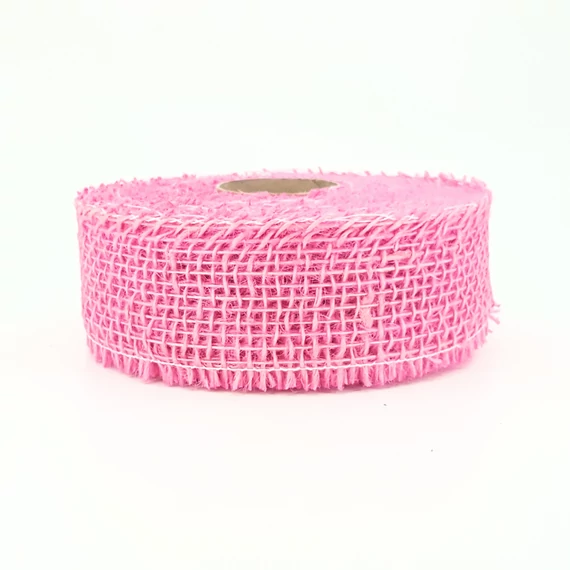 Juta szalag – 5 cm × 10 m, rózsaszín