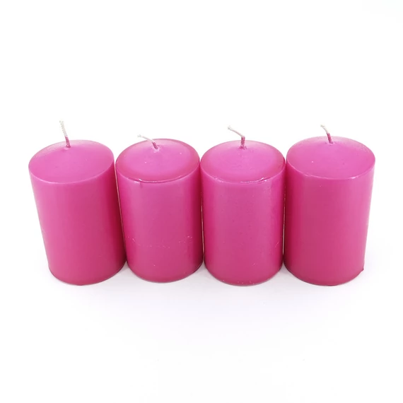 Adventi henger gyertya 4 db-os 50x70 mm, magenta