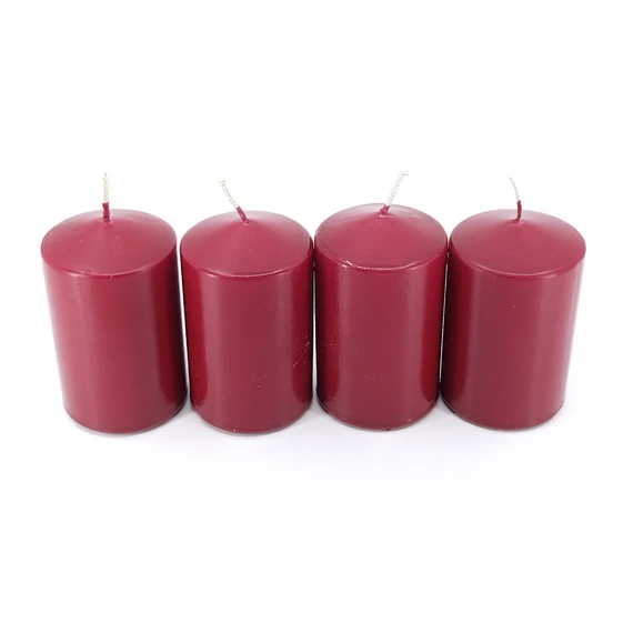Adventi henger gyertya 4 db-os 50x70 mm, piros