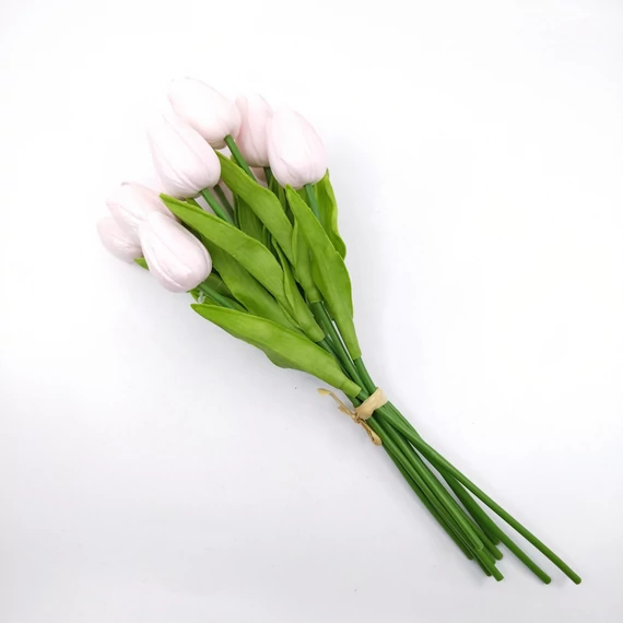 Tulipán gumi csokor – 10 szál, halvány rózsaszín