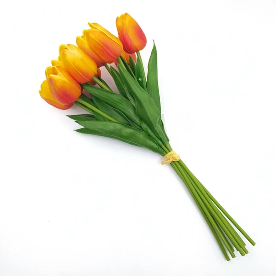 Tulipán gumi csokor – 10 szál, narancs