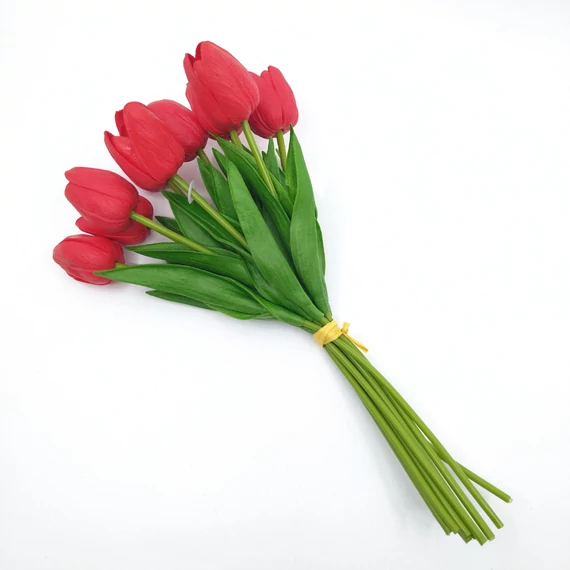Tulipán gumi csokor – 10 szál, piros