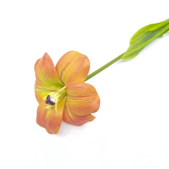 Tulipán nyílott 2 leveles 56 cm, narancs