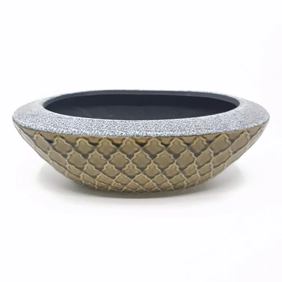 Kaspó nyomott khaki 32x16x11 cm
